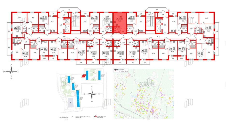 Квартира в ЖК ЦДС Новые горизонты-2, студия, 24.81 м², 2 этаж