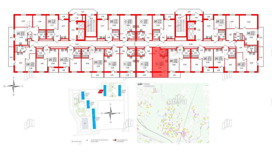 Квартира в ЖК ЦДС Новые горизонты-2, студия, 28.47 м², 5 этаж