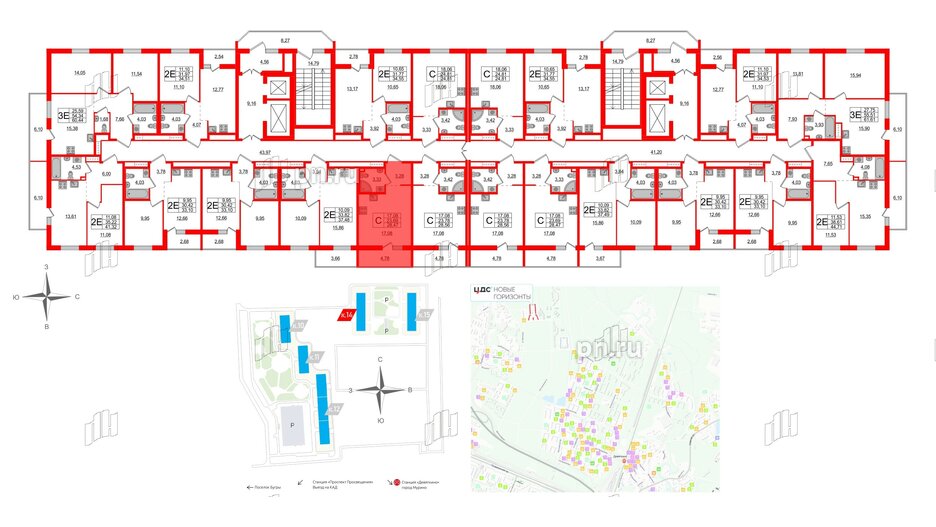 Квартира в ЖК ЦДС Новые горизонты-2, студия, 28.47 м², 5 этаж