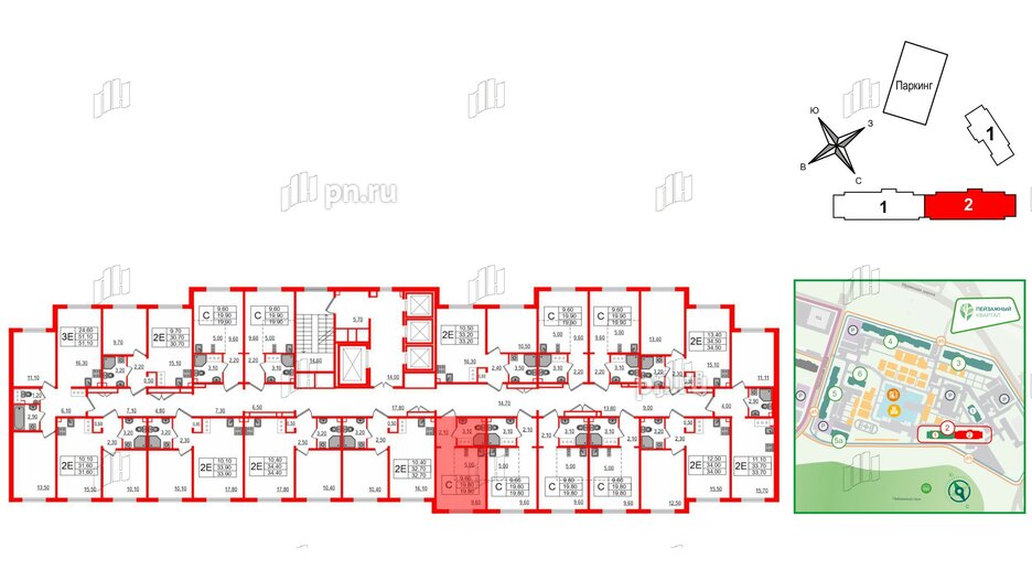 Квартира в ЖК 'Цветной город', студия, 19.8 м², 3 этаж