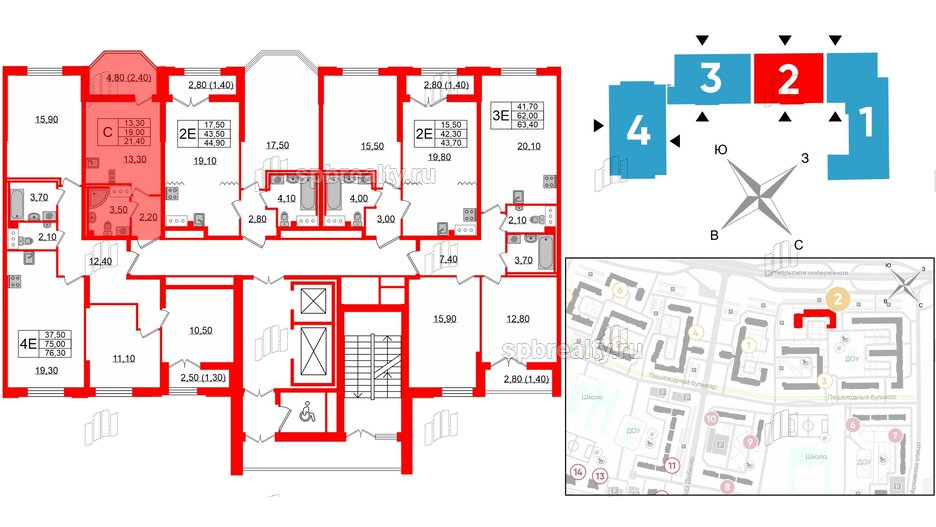 Квартира в ЖК Цивилизация на Неве, студия, 21.4 м², 6 этаж