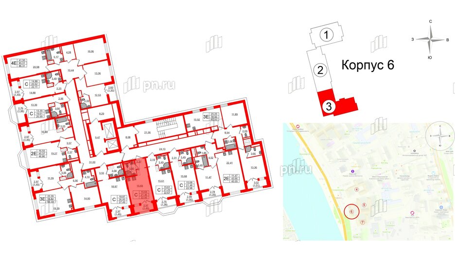Квартира в ЖК Цивилизация на Неве, студия, 22.95 м², 12 этаж