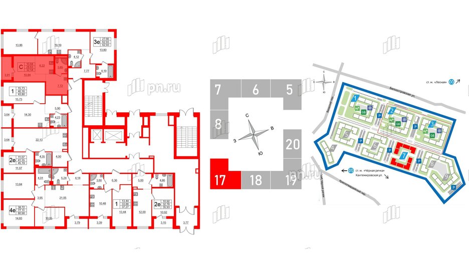 Квартира в ЖК «Черная Речка», студия, 28.63 м², 1 этаж