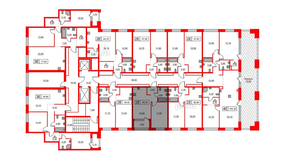 Квартира в ЖК Шкиперский, 19, 1 комнатная, 35.3 м², 8 этаж