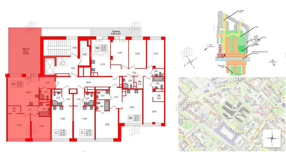 Квартира в ЖК AVANT, 2 комнатная, 78.75 м², 2 этаж