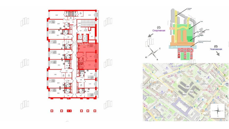 Квартира в ЖК AVANT, 2 комнатная, 56.52 м², 2 этаж