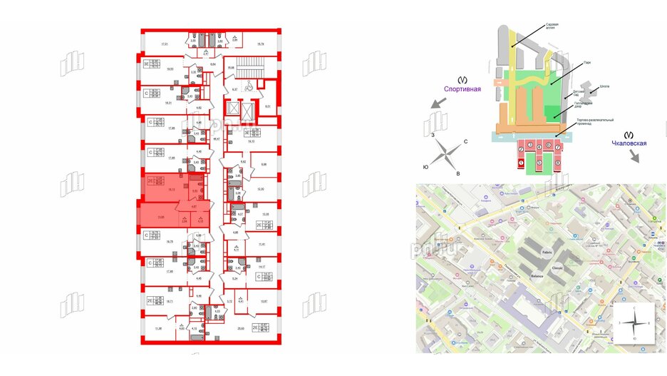 Квартира в ЖК AVANT, 1 комнатная, 48.94 м², 3 этаж