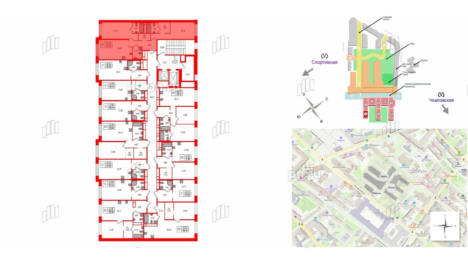 Квартира в ЖК AVANT, 2 комнатная, 75.73 м², 3 этаж