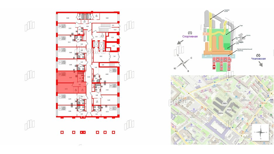 Квартира в ЖК AVANT, 1 комнатная, 50.64 м², 1 этаж