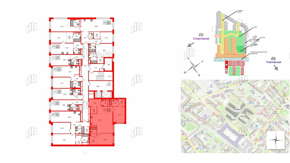 Квартира в ЖК AVANT, 2 комнатная, 93.46 м², 3 этаж