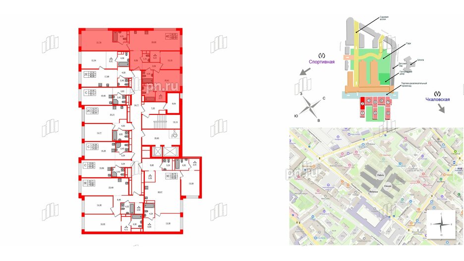 Квартира в ЖК AVANT, 3 комнатная, 108.39 м², 4 этаж