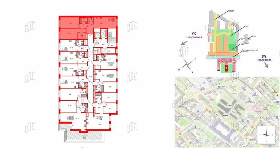 Квартира в ЖК AVANT, 2 комнатная, 75.07 м², 4 этаж