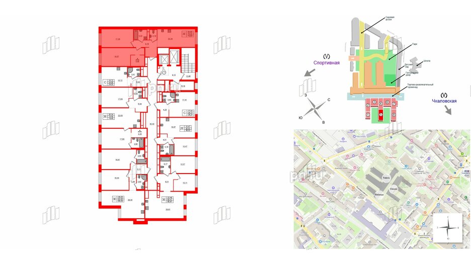 Квартира в ЖК AVANT, 2 комнатная, 75.03 м², 6 этаж