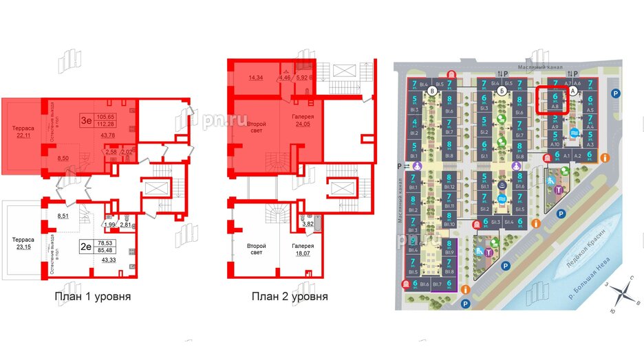 Апартаменты в ЖК Imperial Club, 1 комнатные, 105.65 м², 1 этаж