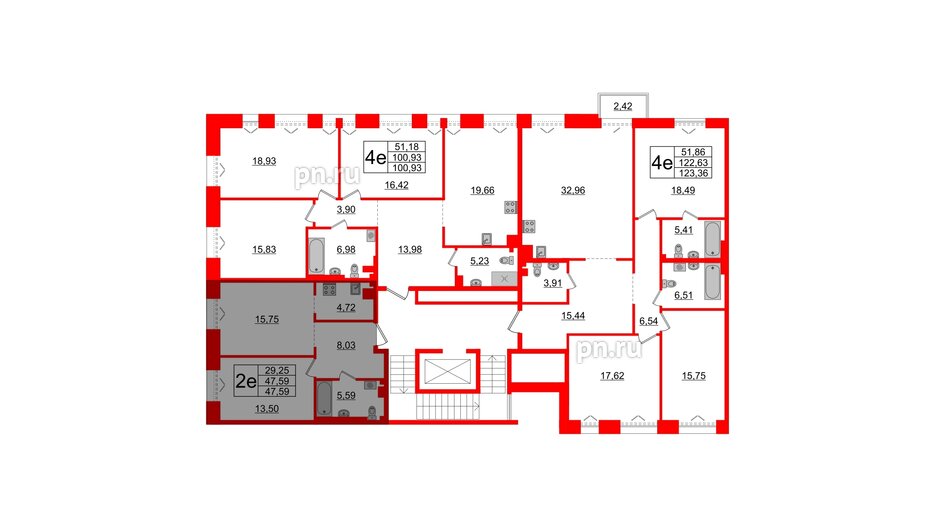 Квартира в ЖК Imperial Club, 1 комнатная, 47.59 м², 5 этаж