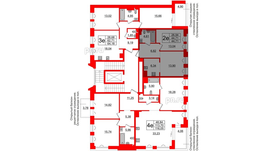 Квартира в ЖК Imperial Club, 1 комнатная, 44.71 м², 7 этаж