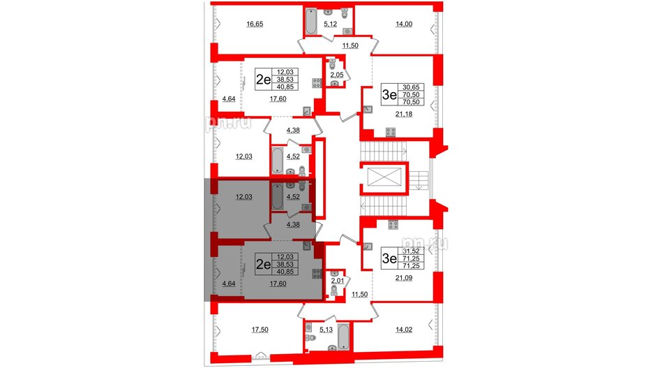 Квартира в ЖК Imperial Club, 1 комнатная, 38.53 м², 5 этаж