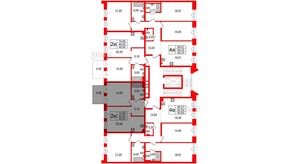 Квартира в ЖК Imperial Club, 1 комнатная, 44.55 м², 3 этаж