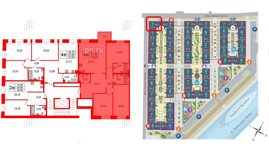 Квартира в ЖК Imperial Club, 3 комнатная, 117.96 м², 5 этаж