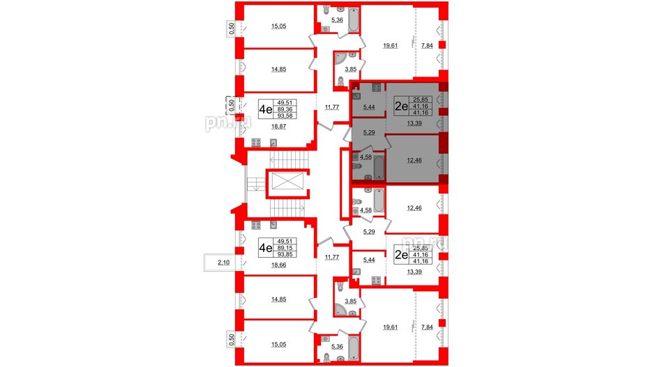 Квартира в ЖК Imperial Club, 1 комнатная, 41.16 м², 4 этаж