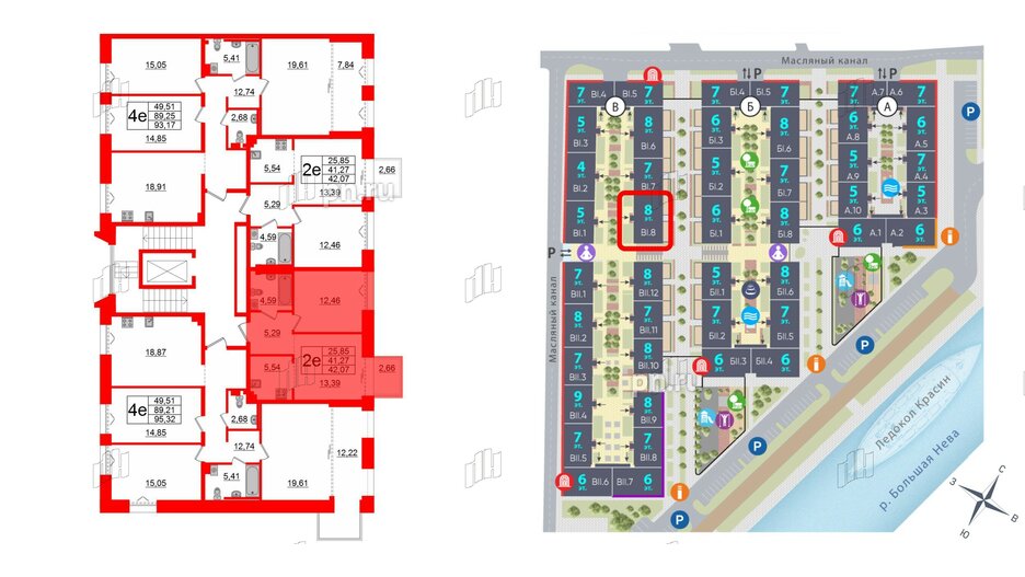 Квартира в ЖК «Империал Клаб», 2 комнатная, 41.27 м², 3 этаж
