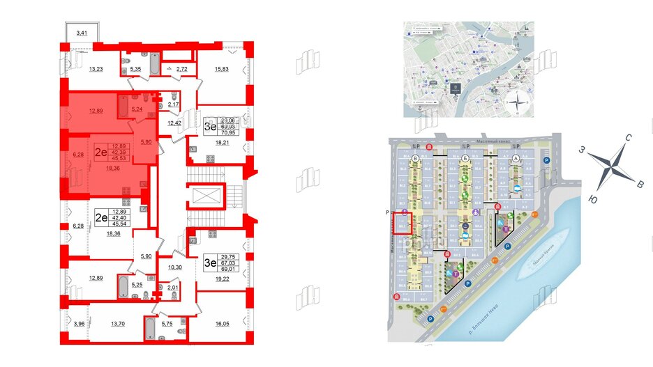 Квартира в ЖК Imperial Club, 1 комнатная, 42.39 м², 4 этаж