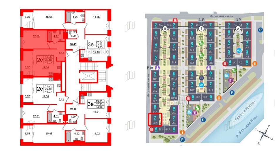 Квартира в ЖК «Империал Клаб», 1 комнатная, 39.18 м², 7 этаж