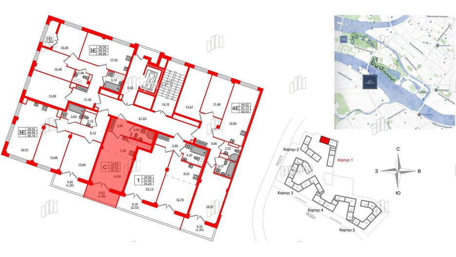 Квартира в ЖК Neva Residence, студия, 30.79 м², 8 этаж