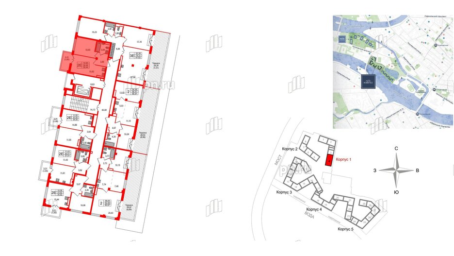 Квартира в ЖК Neva Residence, 1 комнатная, 35.44 м², 7 этаж