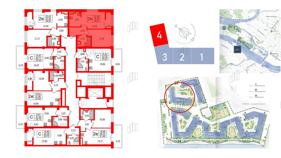 Квартира в ЖК Neva Residence, 1 комнатная, 37.2 м², 6 этаж