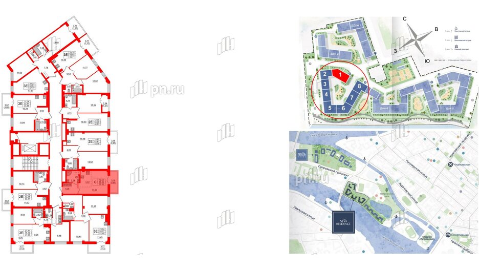 Квартира в ЖК Neva Residence, студия, 27.3 м², 8 этаж