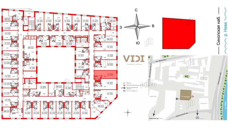 Апартаменты в ЖК VIDI, студия, 34 м², 10 этаж