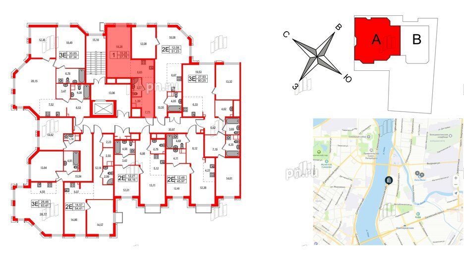 Квартира в ЖК Акцент, студия, 37.7 м², 8 этаж