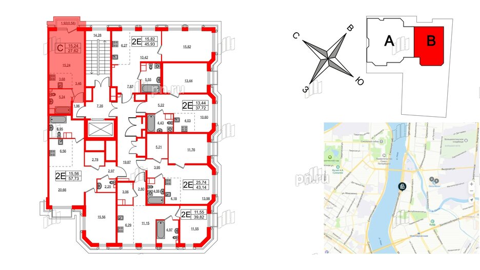 Квартира в ЖК Акцент, студия, 27.9 м², 5 этаж