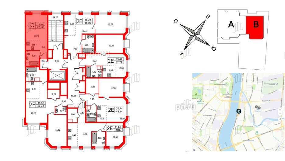 Квартира в ЖК Акцент, студия, 27.2 м², 6 этаж