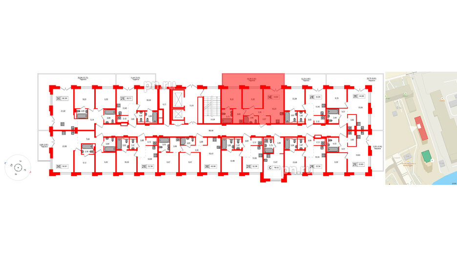 Квартира в ЖК «Альпен», 2 комнатная, 49.21 м², 2 этаж
