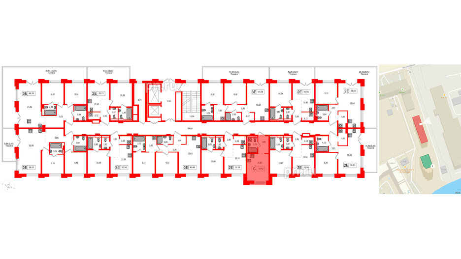 Квартира в ЖК Alpen, студия, 19.42 м², 2 этаж