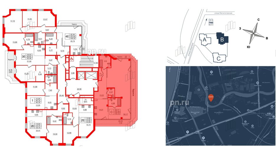 Квартира в ЖК Альтер, студия, 107.1 м², 11 этаж