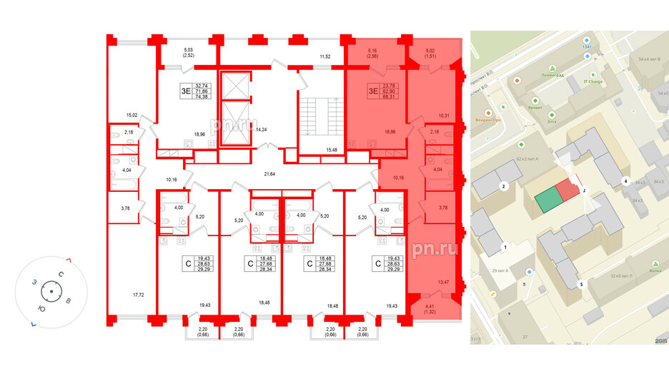 Квартира в ЖК Ассамблея, студия, 28.34 м², 11 этаж
