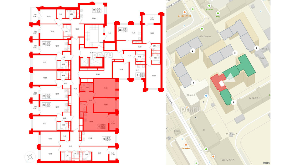 Квартира в ЖК Ассамблея, 1 комнатная, 42.48 м², 11 этаж