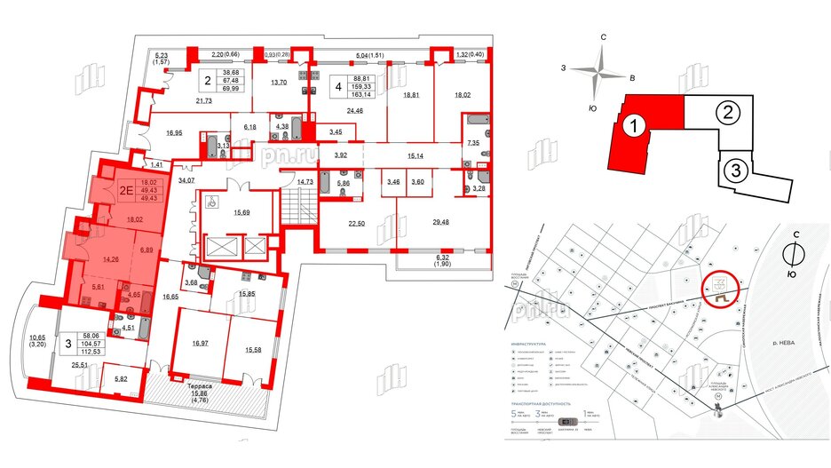 Квартира в ЖК Бакунина 33 ЖК, 1 комнатная, 49.43 м², 9 этаж