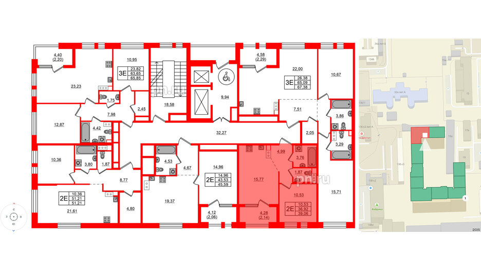 Квартира в ЖК Знатный, 1 комнатная, 39.06 м², 12 этаж