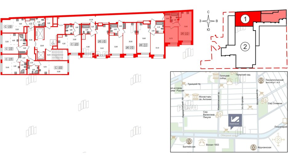 Квартира в ЖК Измайловский, 1 комнатная, 38.9 м², 4 этаж