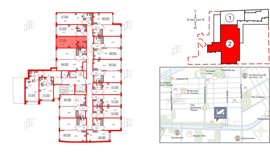 Квартира в ЖК Измайловский, студия, 22.2 м², 4 этаж