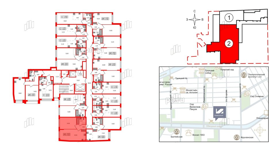 Квартира в ЖК Измайловский, 1 комнатная, 41.9 м², 5 этаж