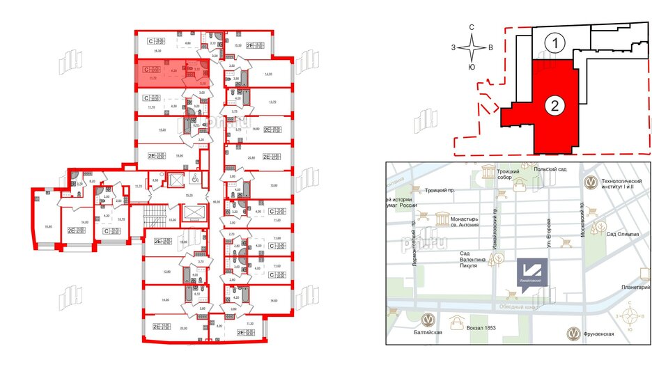 Квартира в ЖК Измайловский, студия, 22.2 м², 5 этаж