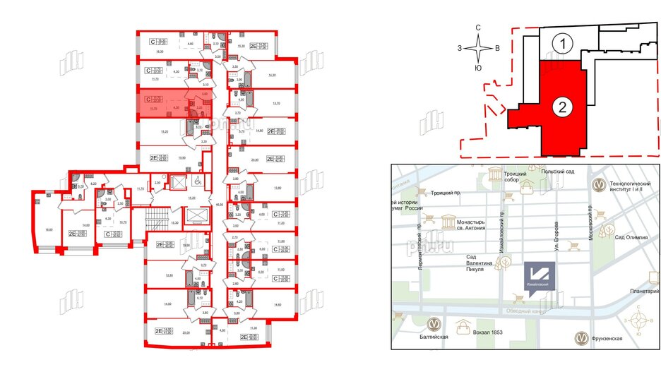 Квартира в ЖК Измайловский, студия, 22.2 м², 5 этаж