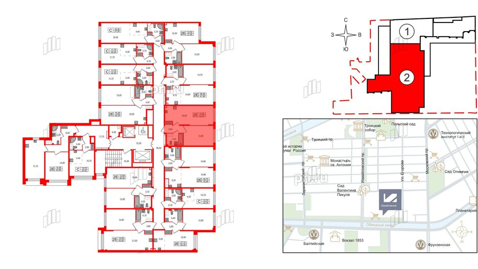 Квартира в ЖК Измайловский, 1 комнатная, 42.4 м², 8 этаж