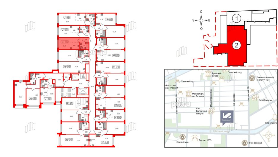 Квартира в ЖК Измайловский, студия, 22.2 м², 8 этаж