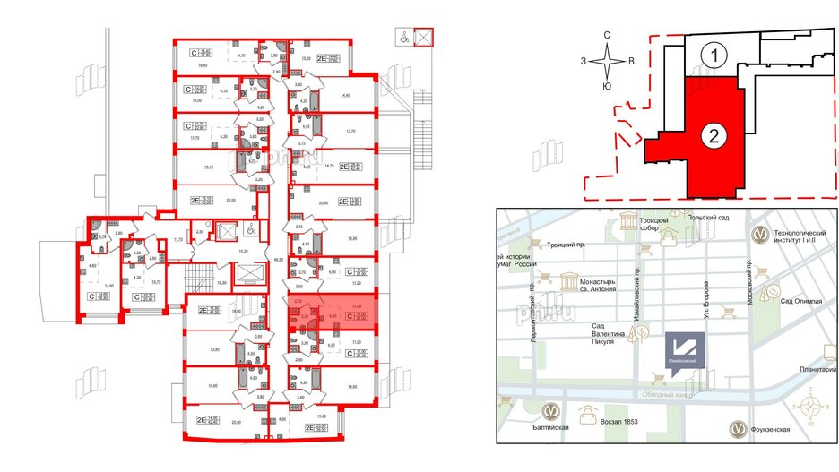 Квартира в ЖК Измайловский, студия, 21 м², 2 этаж